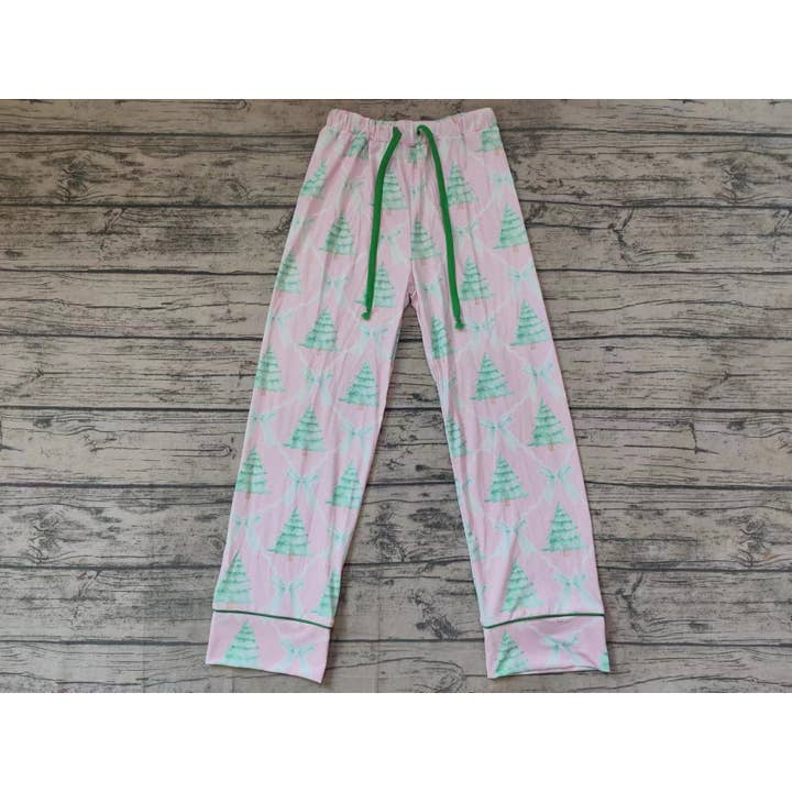 Aier Wholesale - Wholesale Sleepwear Bottom - Women's - Adult Women Christmas Pink Bows Trees Bottom Pants Pajamas