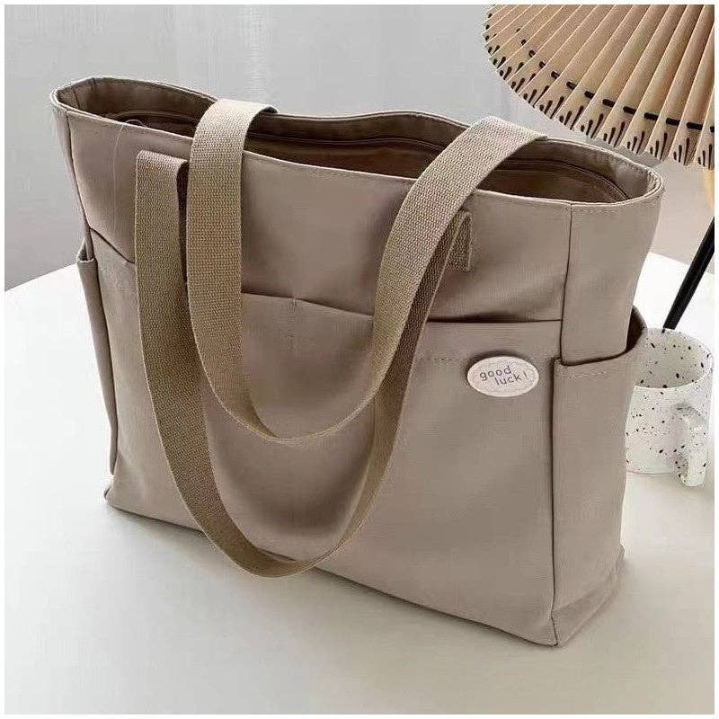 UZ Wholesale Store - Wholesale Shoulder Bag - Women's - Solid Color Canvas Zipper Minimalist Single Shoulder Handbag10
