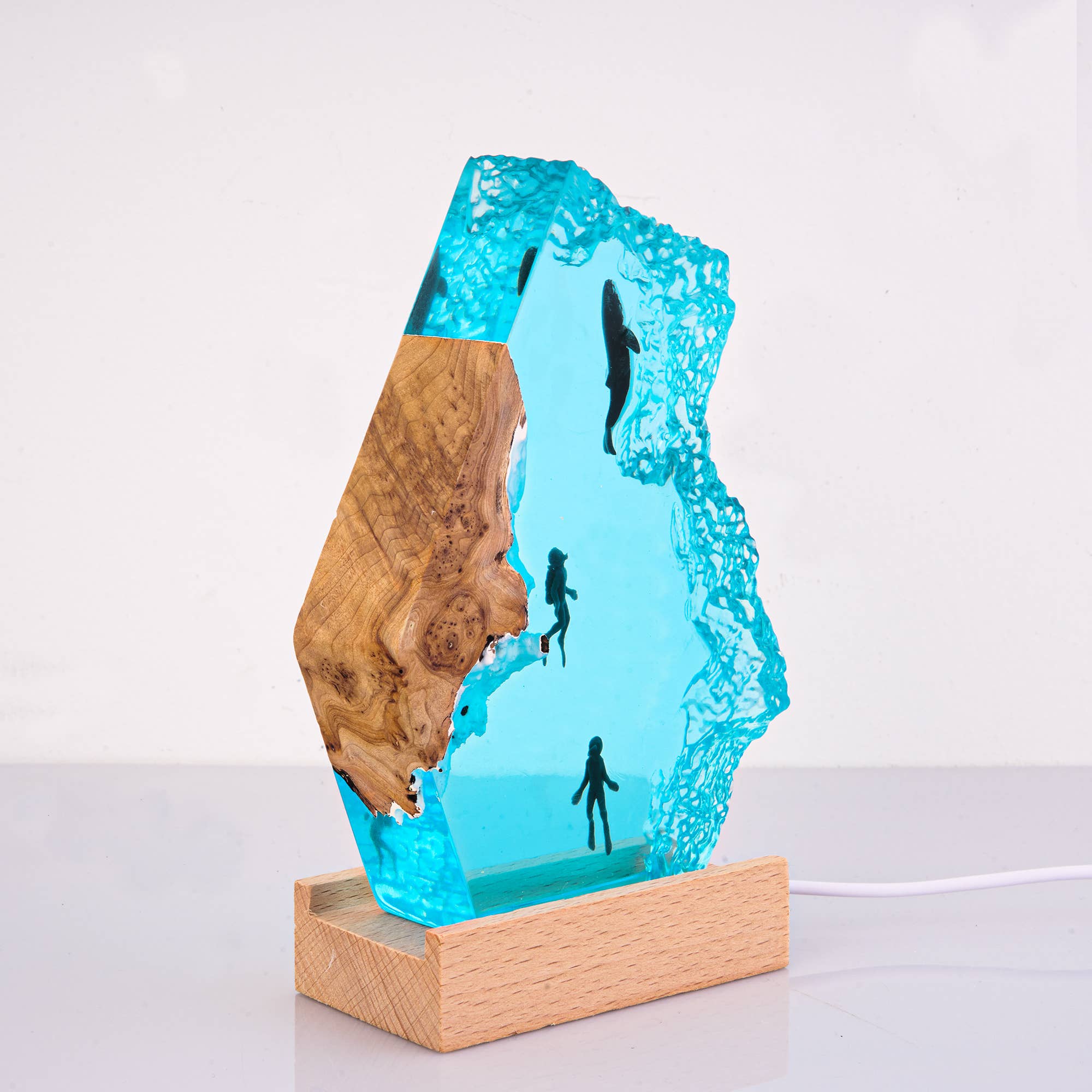 VIVZONE - Vente Veilleuses - Lampe de chevet à résine époxy7