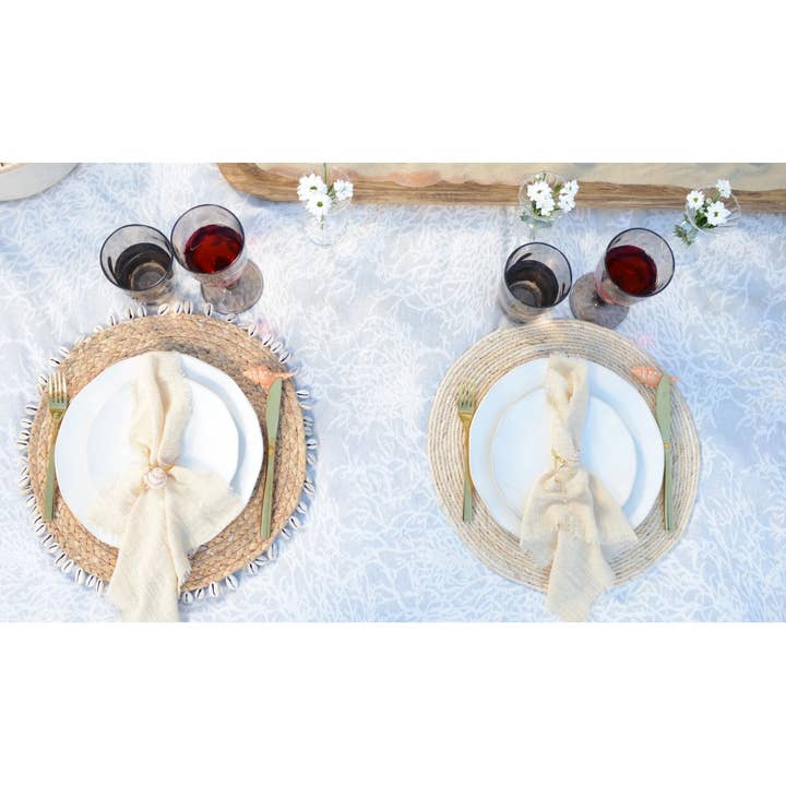 AULICA - Wholesale Placemat - Wicker placemat with shells2