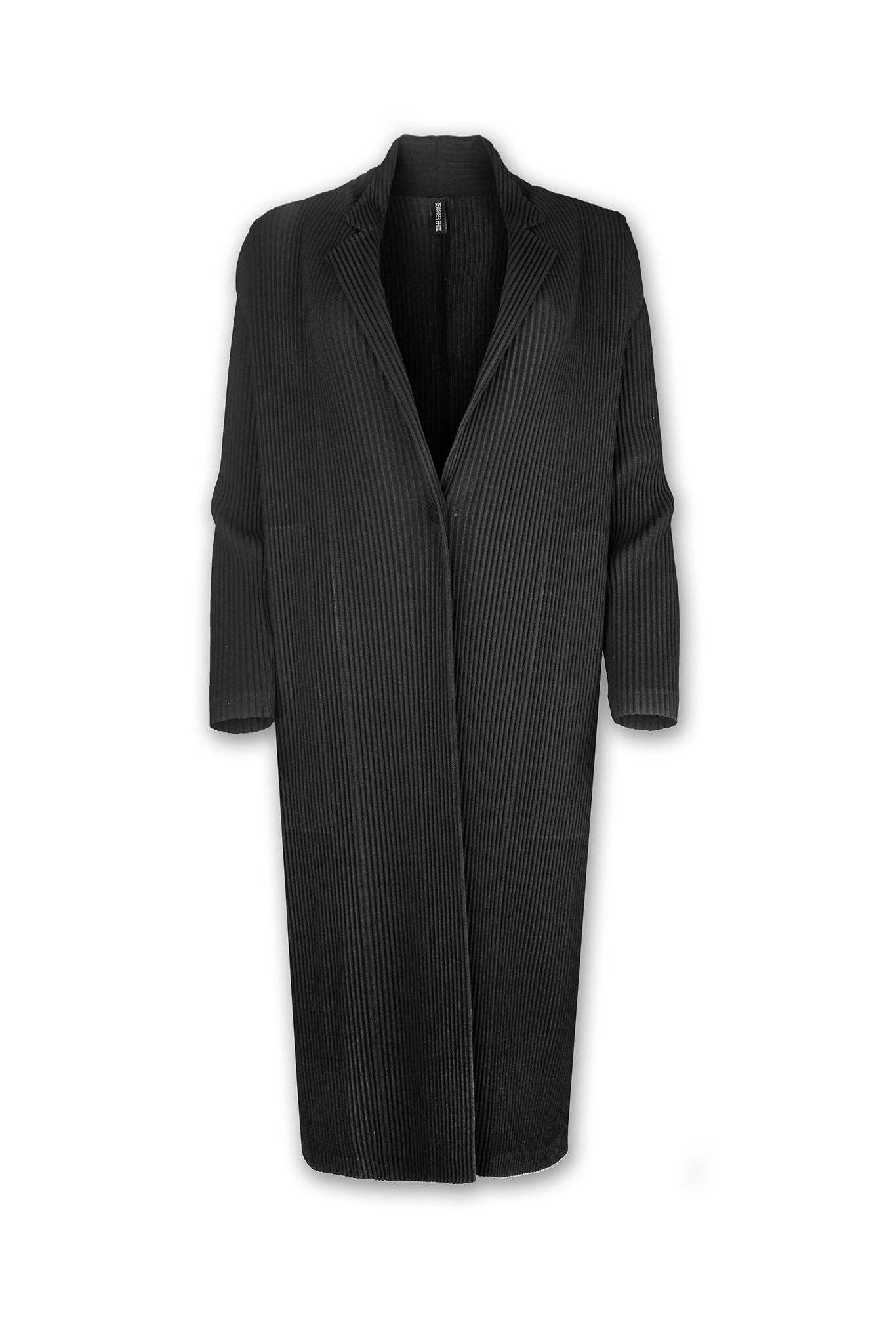 Ella Double Knit Plissé Coat for wholesale by Wild Cosmos