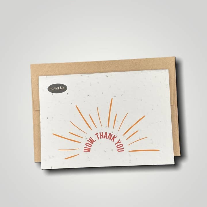 Wow, Thank You Plantable Greeting Card for wholesale by Plantable Greetings