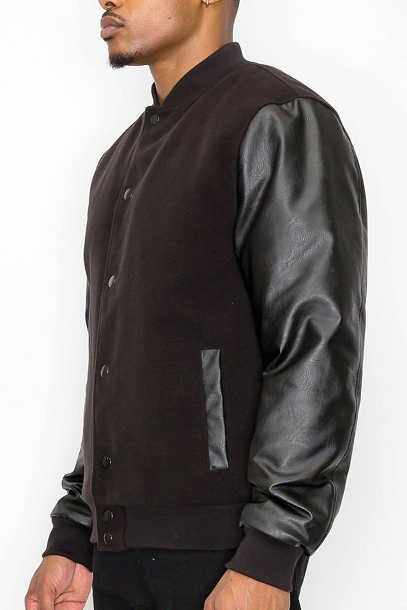 Victorious - Vente Veste d'université/de baseball – homme - Veste Essentielle Melton JK50736