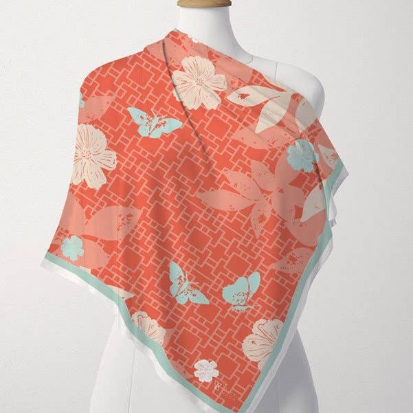 Quadratischer Schal - Schmetterling Screen von Valerie Khoo für den Großhandel von ArtSHINE