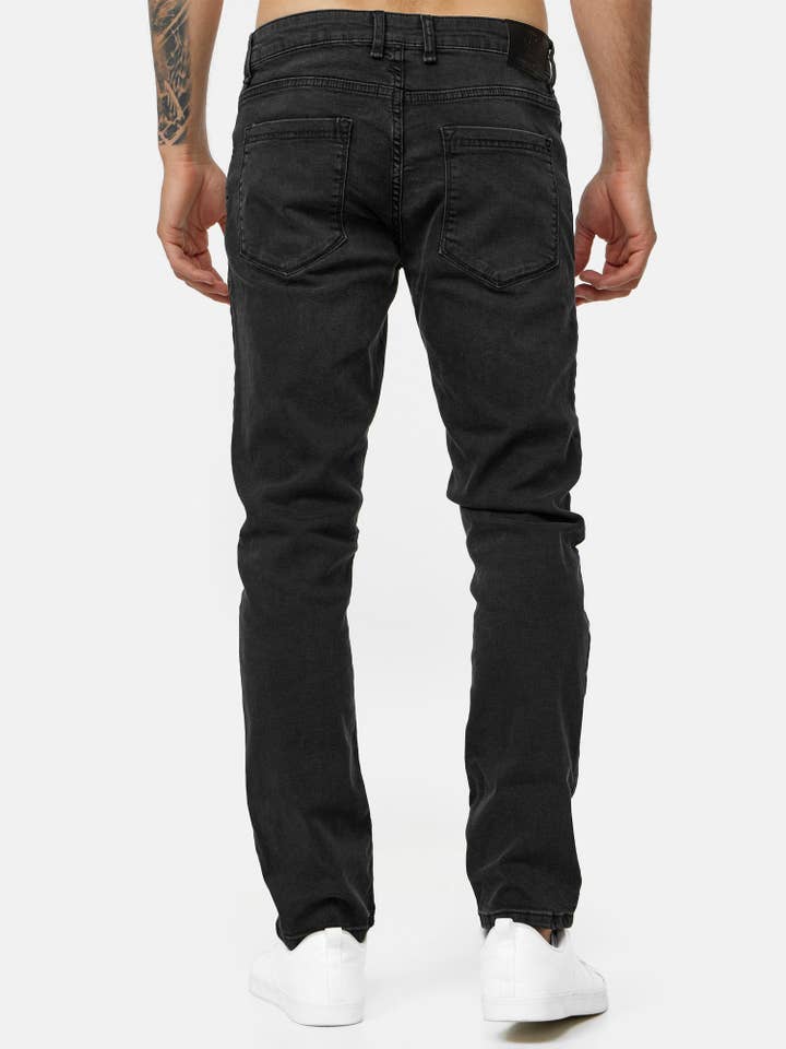 Tazzio vaqueros de hombre Slim Fit Destroyed Look 16525 negro para venta al por mayor de Tazzio