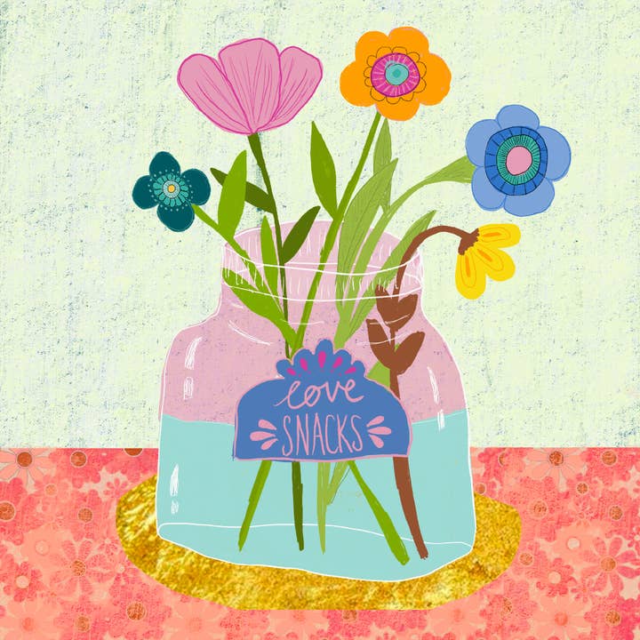 Greeting Card - Square Art Card Series - Love Snacks for wholesale by Rondelle Designs