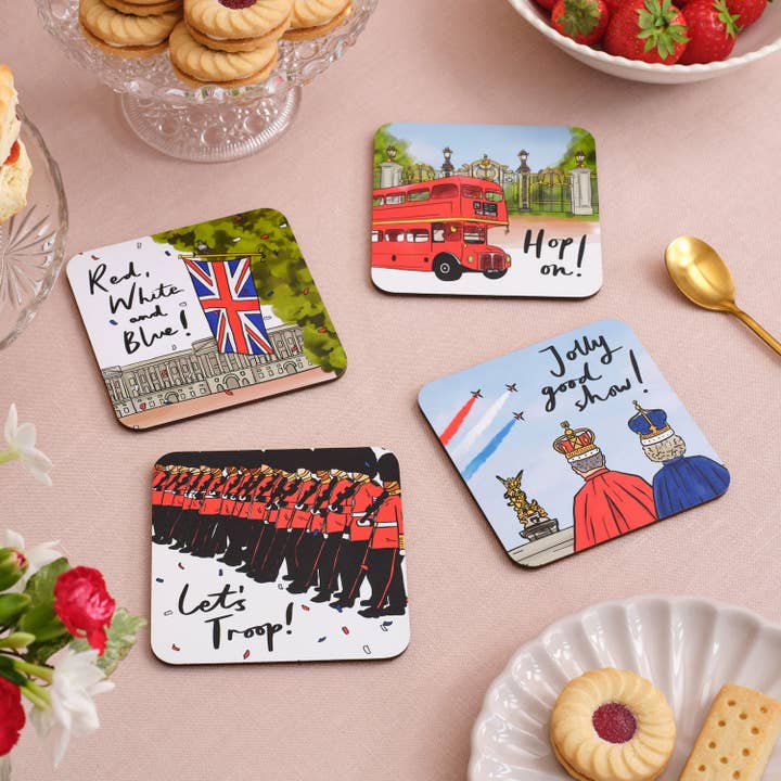 Trooping the Colour Coaster Set – Set of 4 for wholesale by Victoria Eggs