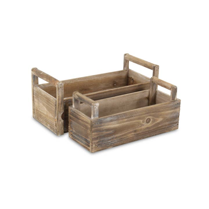 Cheungs Home Decor - Wholesale Planter Box - Darci Set of 2 Wooden Ledge Planters