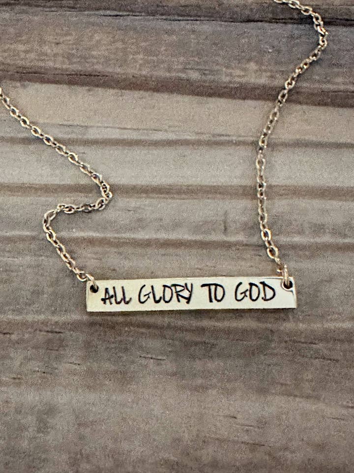 "All Glory to God" - Hand-stamped Necklace for wholesale by Kazuly Creations