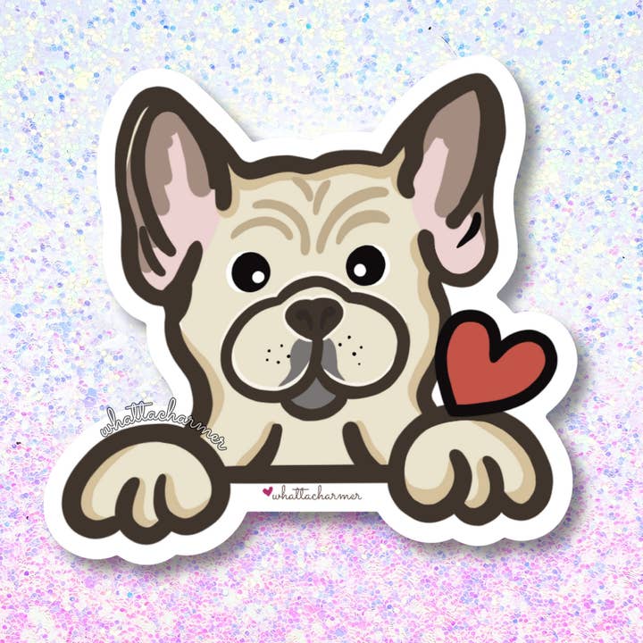French Bulldog (Frenchie) Dog Sticker, Cream for wholesale by WhattaCharmer