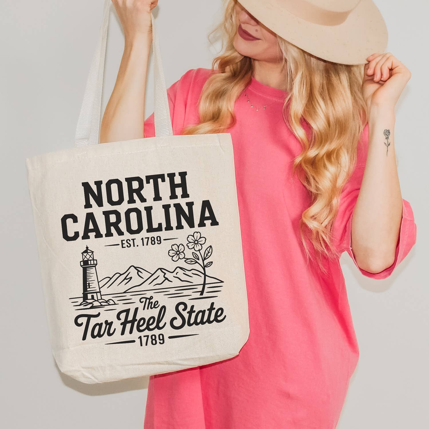 Lucky Luna Apparel - Wholesale Tote Bag - Women's - Tar Heel State North Carolina Tote Bag2