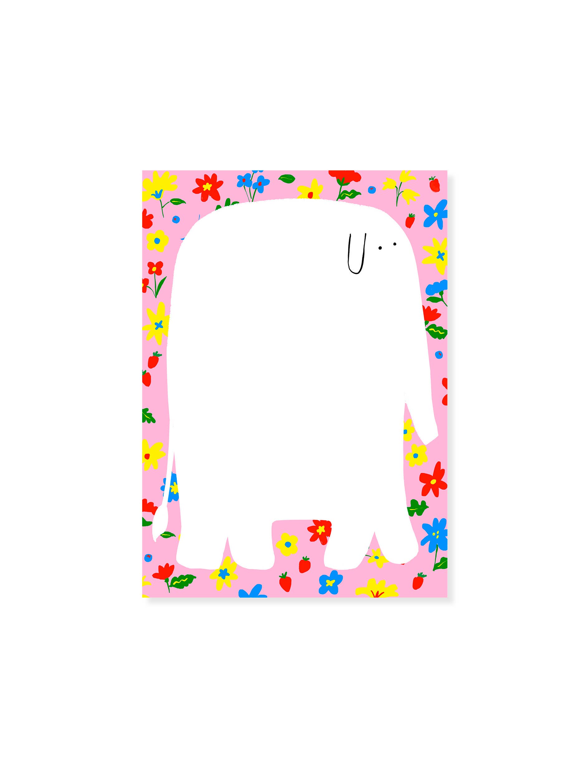 Karen Schipper - Vente Blocs-notes - Bloc-notes Éléphant Rosé - Fond Floral Rose Animal Mignon