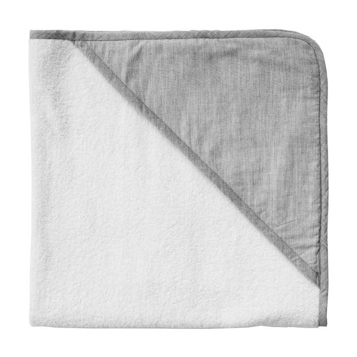 Hooded towel and wash glove | husk grey for wholesale by Louelle.
