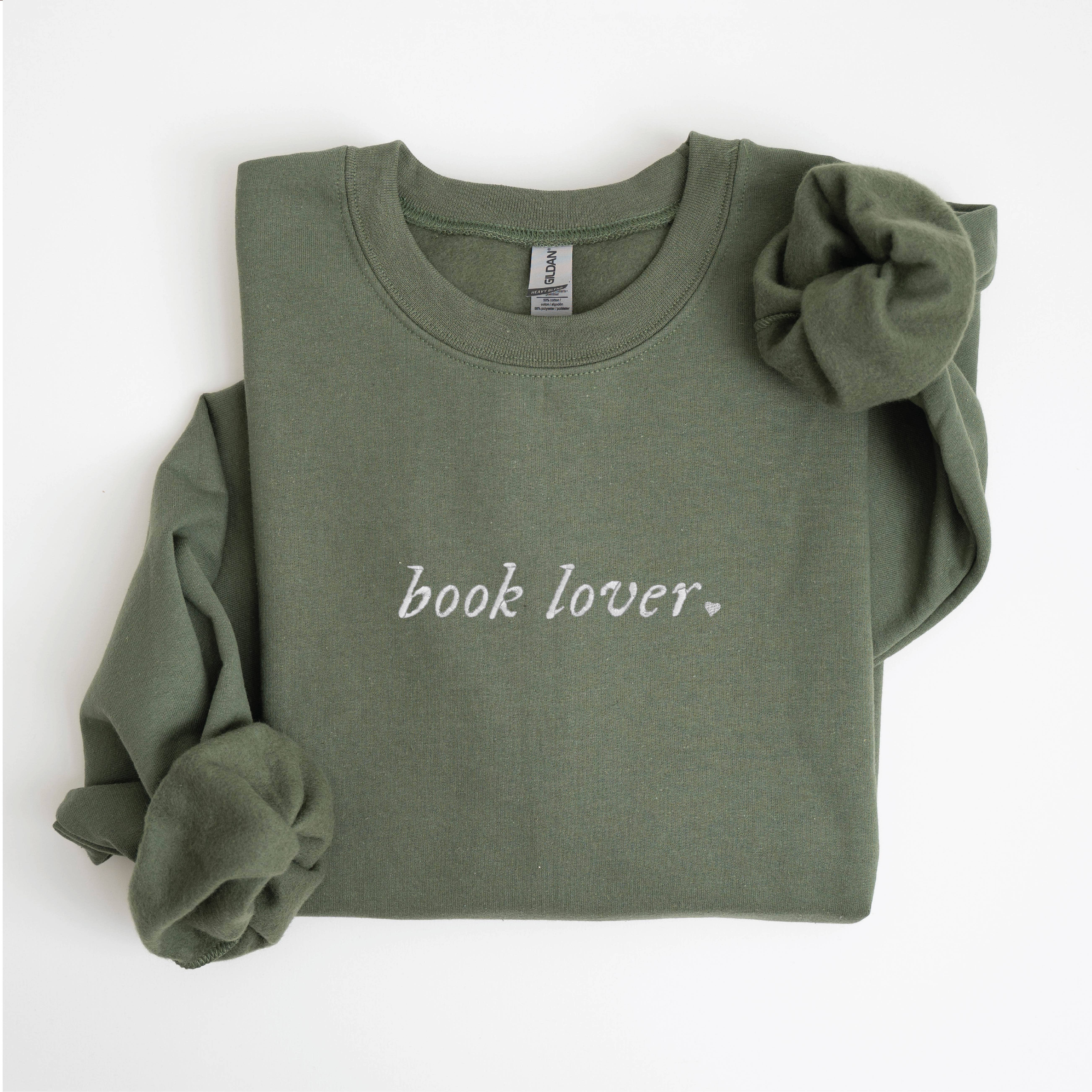 P E T I T R U E - Wholesale Sweatshirt - Women's - EMBROIDERED Sweatshirt Book Lovers Valentines Day Bookish 5