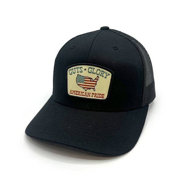 Shield Republic LLC - Wholesale Trucker Hat - Men's - Guts Glory American Pride Woven Patch Hat