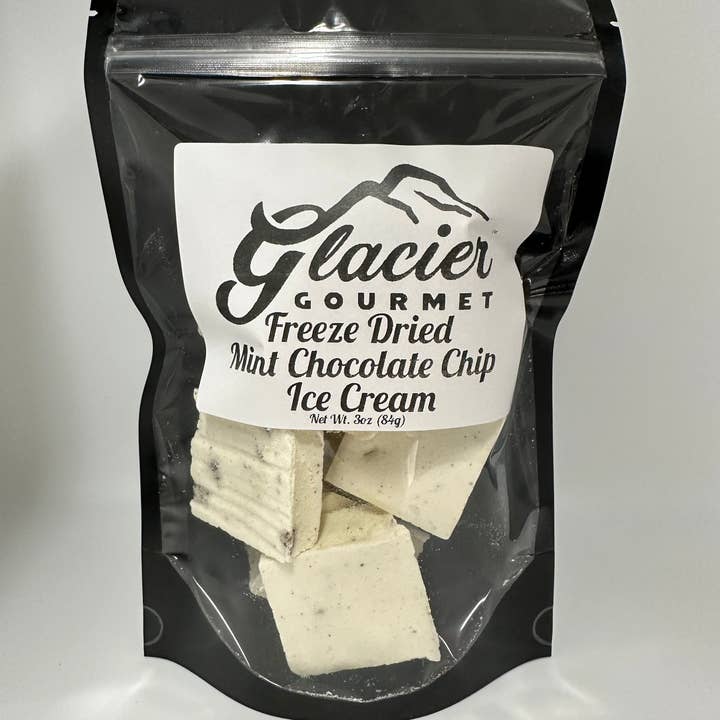 Glacier Gourmet - Venta al por mayor Helados/sorbetes - Helado de Menta con Chispas de Chocolate Liofilizado - Bolsa de 3oz
