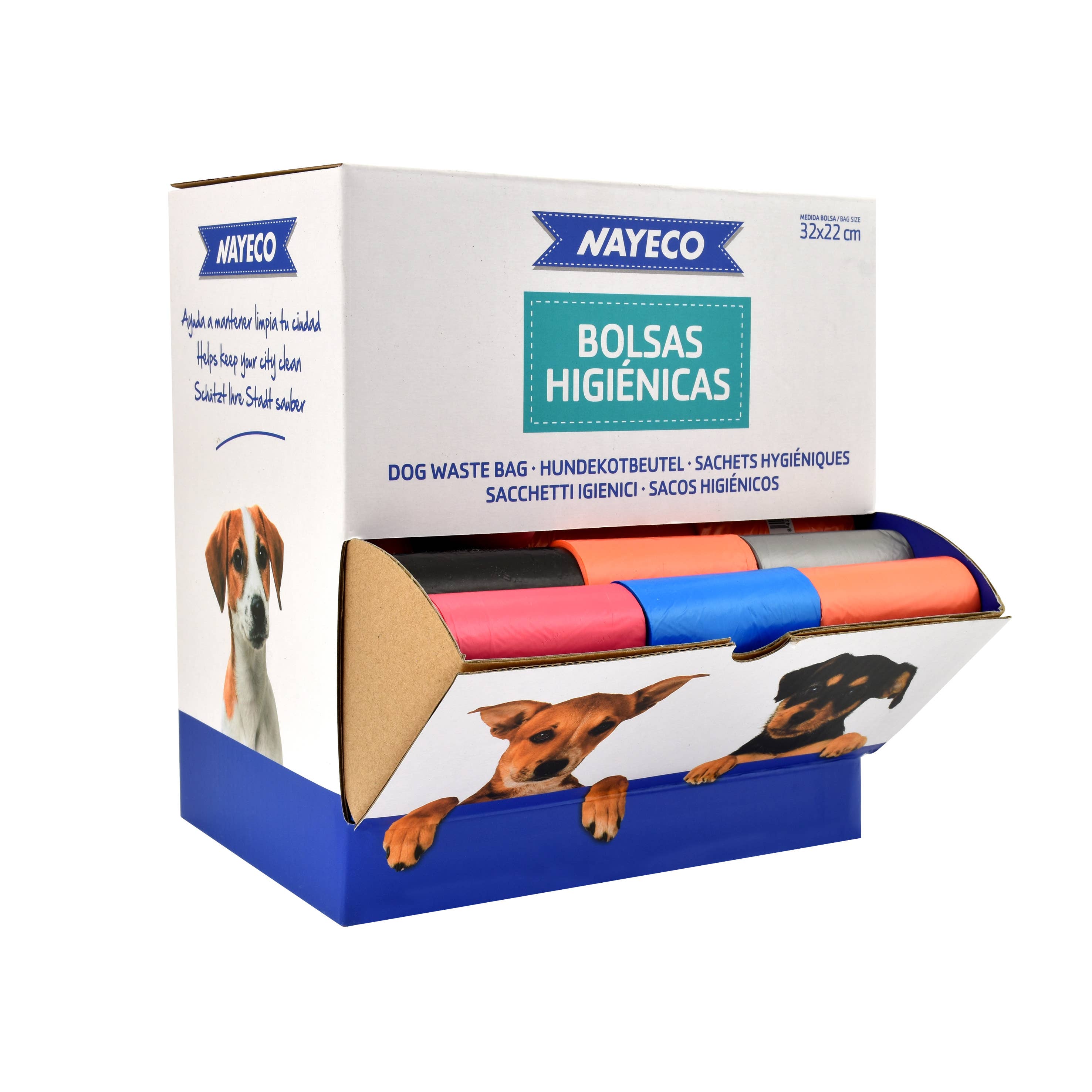 Nayeco - Wholesale Pet poo bag - Display of 60 Rolls of Hygienic Bags for Dogs