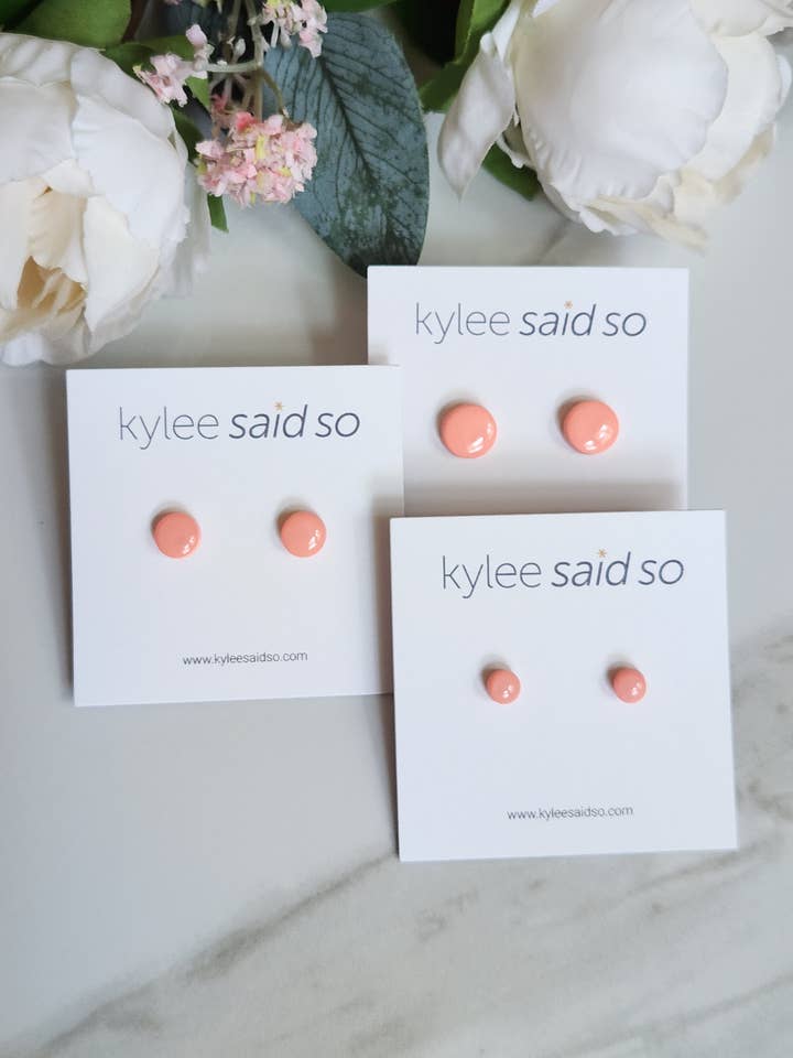 Simple Stud Earrings | Minimalist Style | Coral for wholesale by Kylee Said So