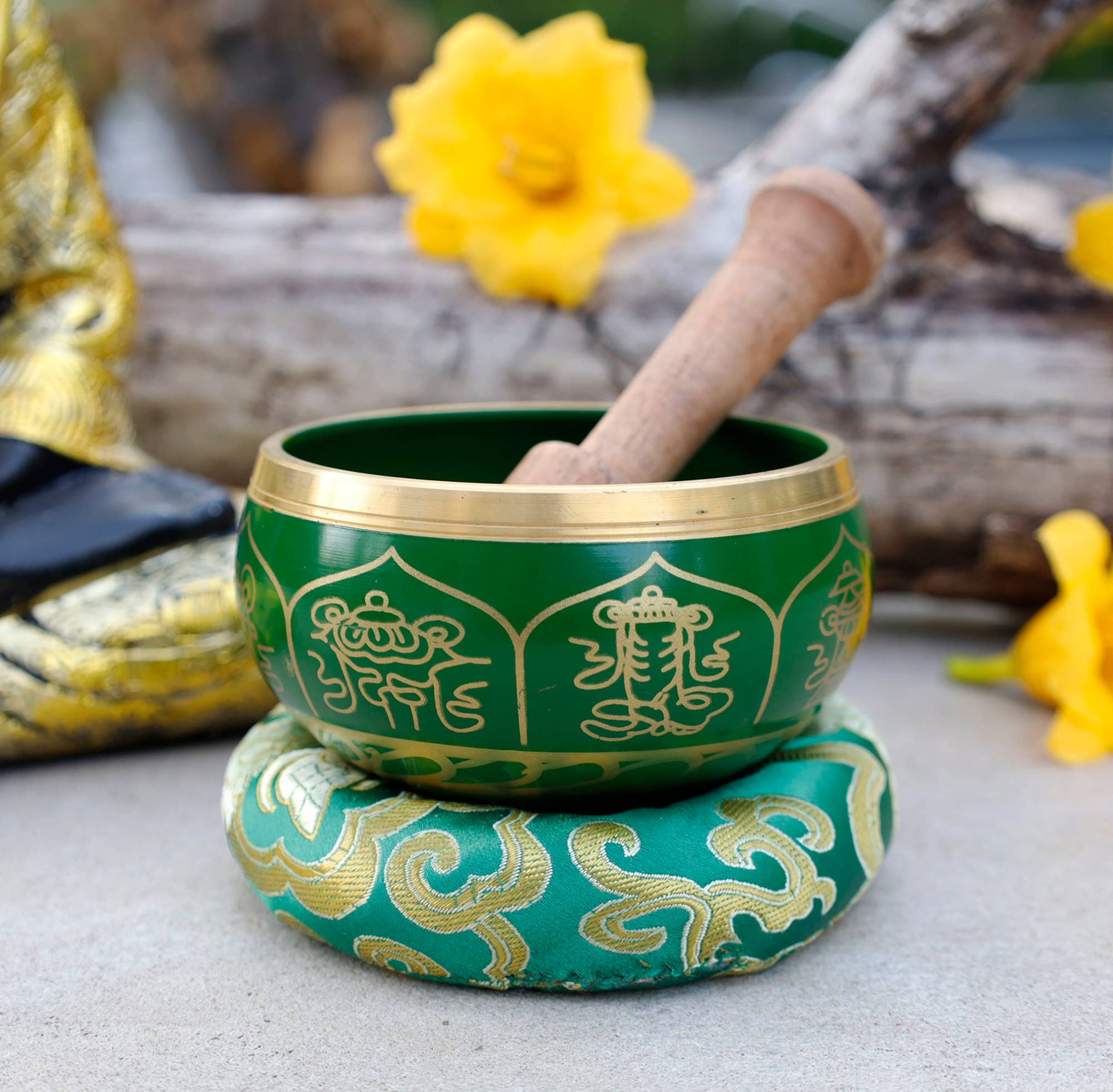 Lungta Imports - Wholesale Meditation Supplies - Tibetan Singing Bowl 8LS Complete Set For Meditation & Yoga4