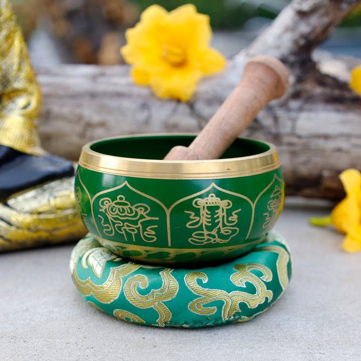 Lungta Imports - Wholesale Meditation Supplies - Tibetan Singing Bowl 8LS Complete Set For Meditation & Yoga4