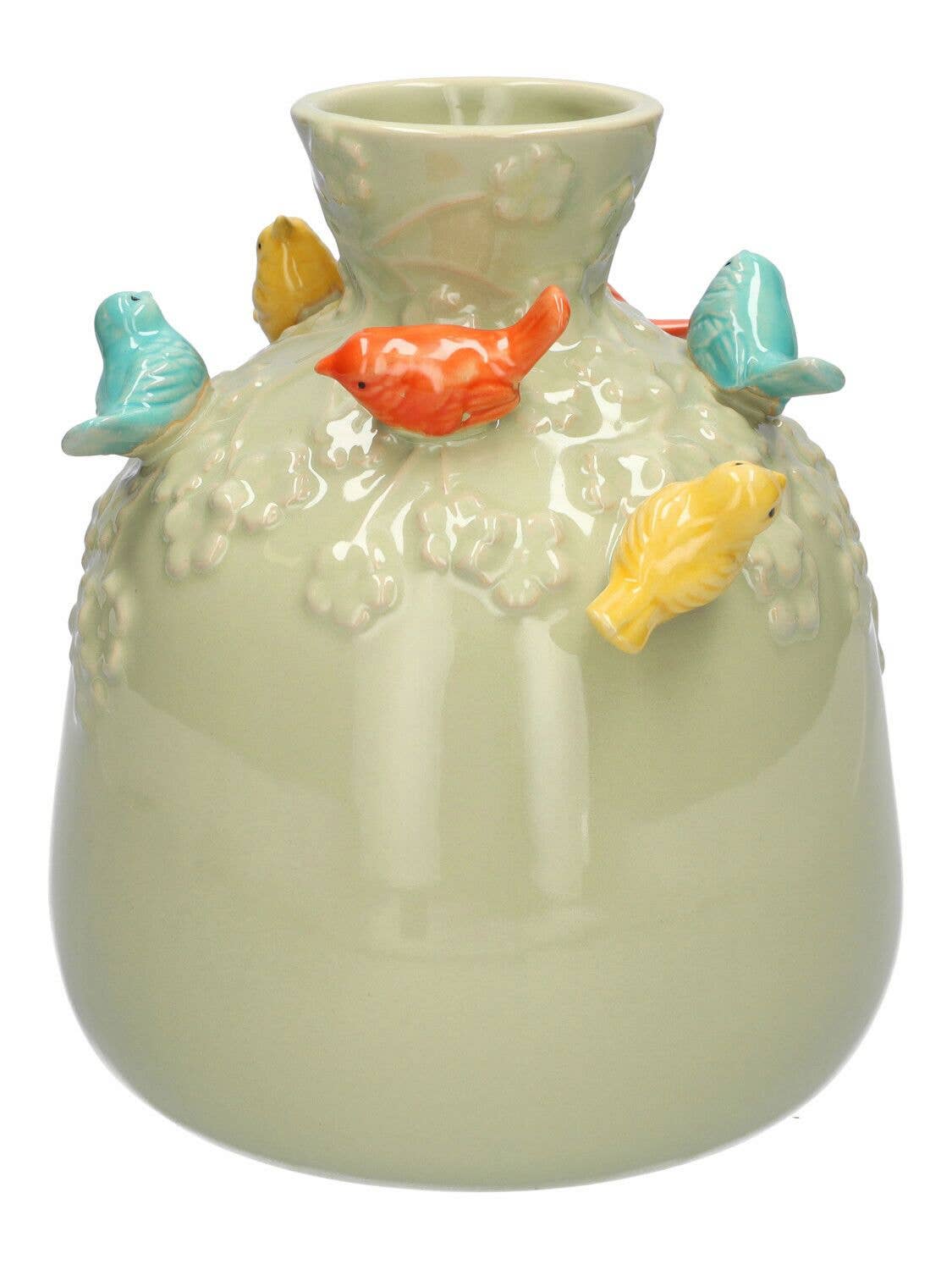 DRYdecorations - Wholesale Vaas - Vaas Birds, 16 cm hoog, groen1