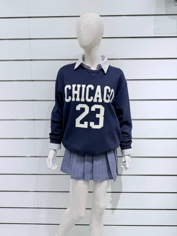 Chilli Girl Collection – wholesale Sweatshirt - Dam – Chicago 23 sweatshirt med rund halsringning1
