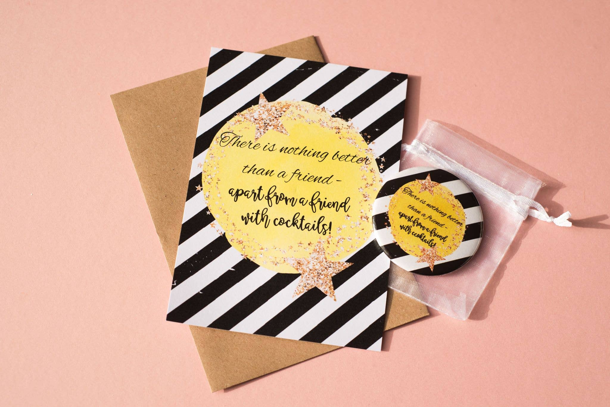 Dios Designs – wholesale Postcard – A6 Postcard Print - Yellow Star Alcohol8