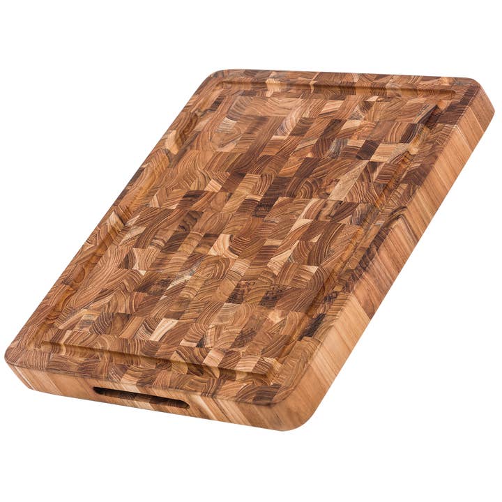 TEAKHAUS® Butcher Block - Handgrip & Juice Canal 16x12x1.5" for wholesale by Ventures Int'l Products Inc.