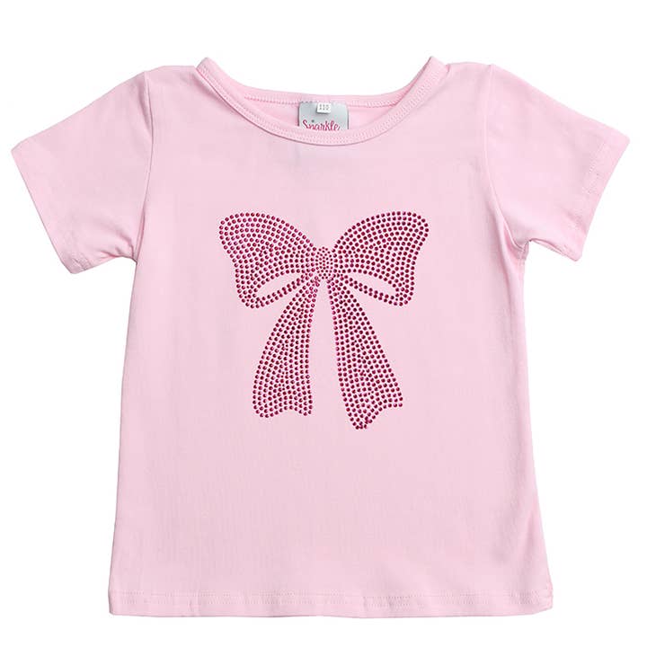 Laço cravejado fúcsia manga curta por atacado de Sparkle Sisters by Couture Clips