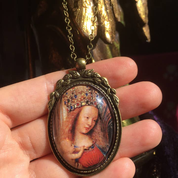 Elysium Pendants – Engroshandel Halskæde med vedhæng – Jomfru Maria vedhæng - Jan Van Eyck-Madonna i kirken