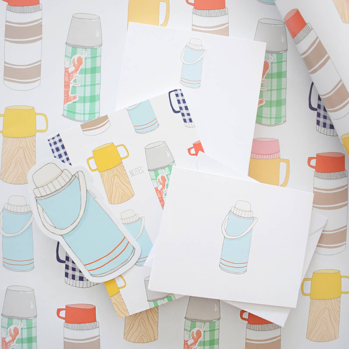 Sara Fitz - Wholesale Wrapping Paper Roll - Thermos Gift Wrap1