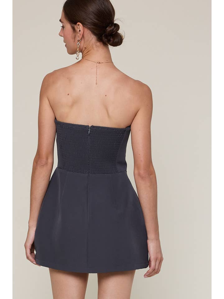 Sky to Moon - Wholesale Dress - Women's - SOLID COLOR FRONT POCKET A-LINE TUBE MINI DRESS30