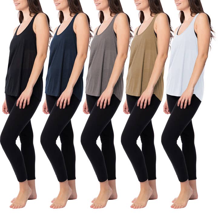 I-Wear Brands – Großhandel Tanktop – Damen – 5er-Pack Racerback-Tanktops aus Rayon-Stretch für Damen