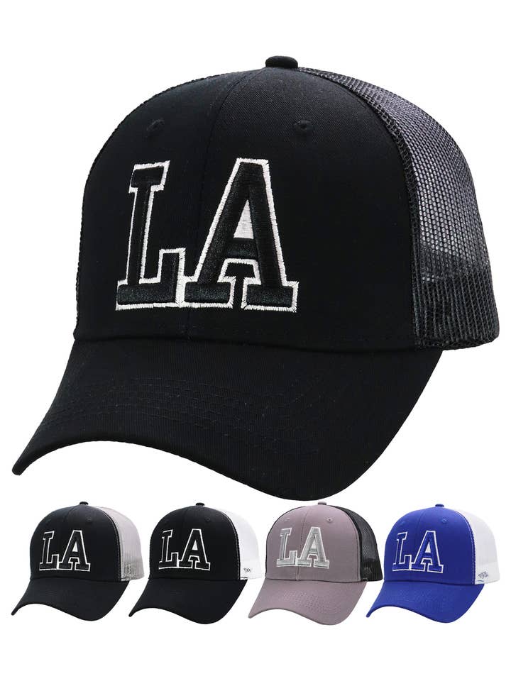 Los Angeles La Logo Mesh Trucker-keps för wholesale av Cap Zone