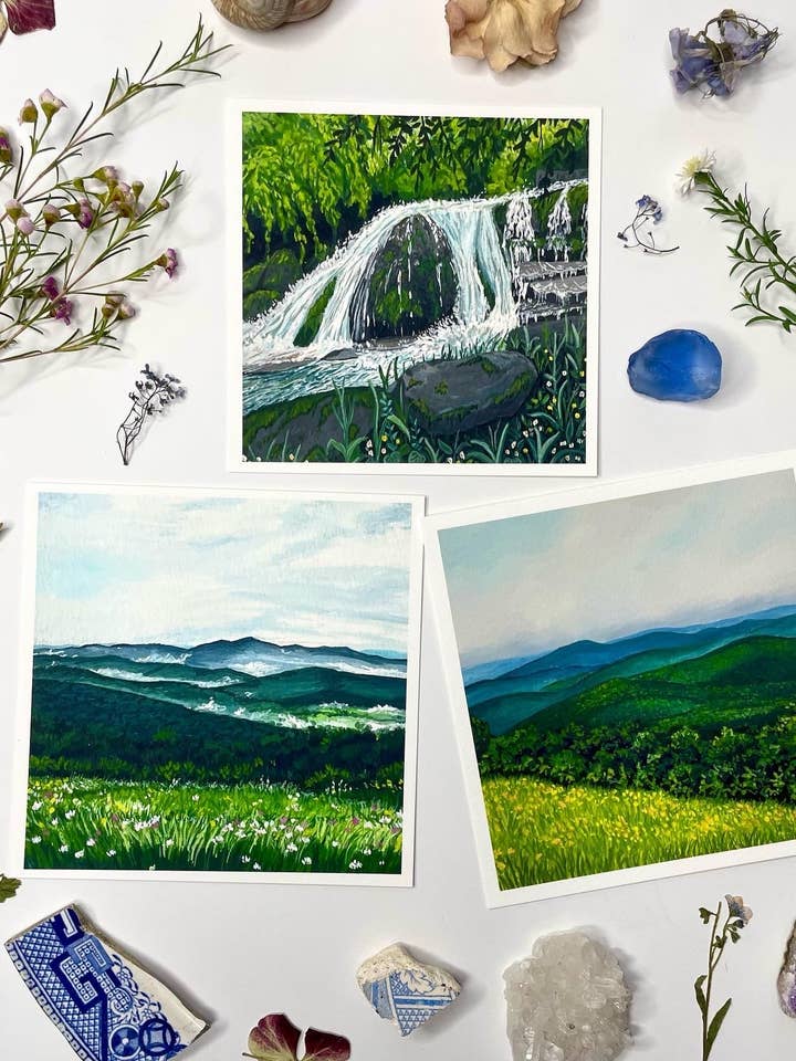 Blue Ridge Mountains- Set of 3 Prints for wholesale by Lilly Carr Art