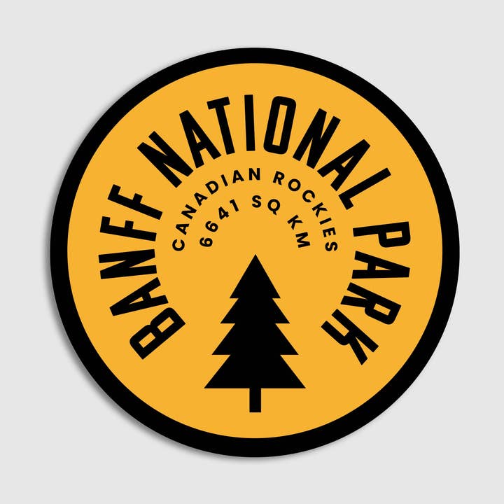 Wildly Supply Co. - Vente Autocollant - Autocollant jaune pour le parc national de Banff0
