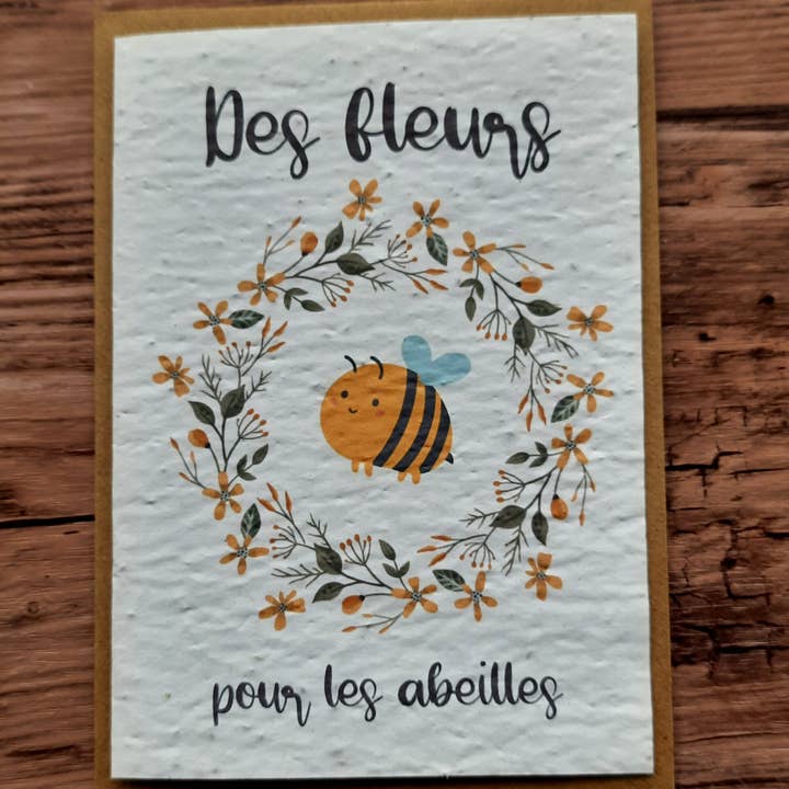 Des Mots Qui Fleurissent - Venta al por mayor Tarjetas de felicitación - Tarjeta para plantar - flores para las abejas
