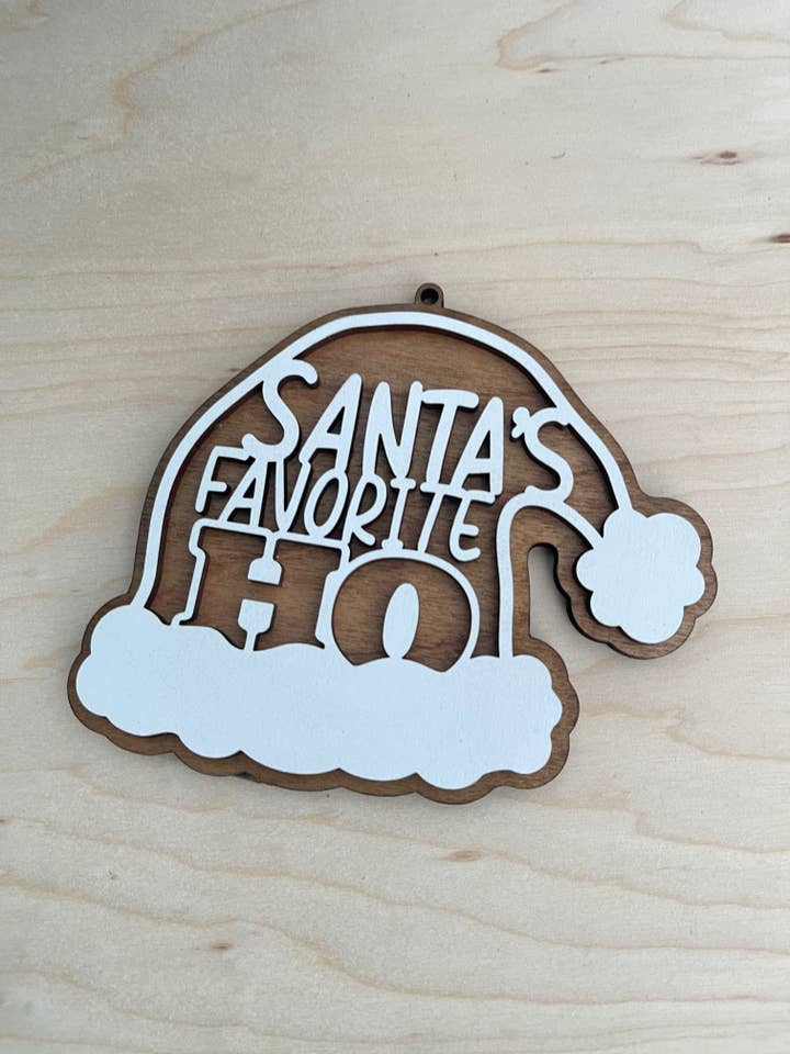 Décoration de Noël humoristique Ho préférée du Père Noël pour la vente par BUBBLEHEAD INK