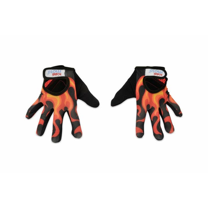 Gants de cyclisme Grip It or Rip It Kiddimoto Flames avec doigts complets pour la vente par Kiddimoto