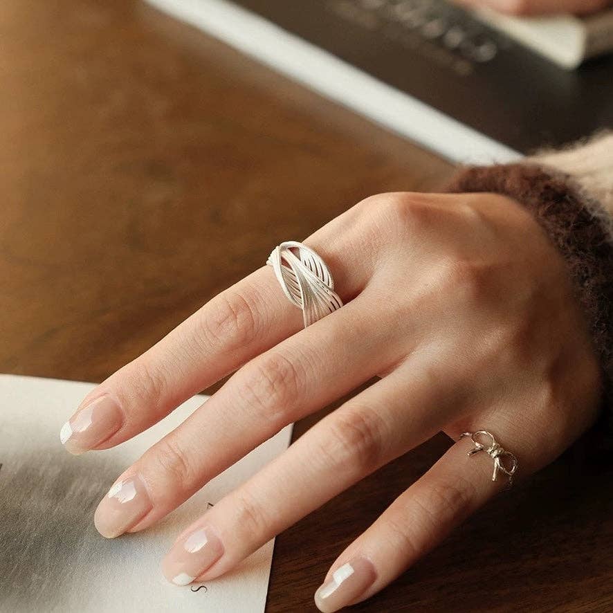 LanLivia - Vente Anneau/bague à empiler - Bagues en filet noué en argent sterling4