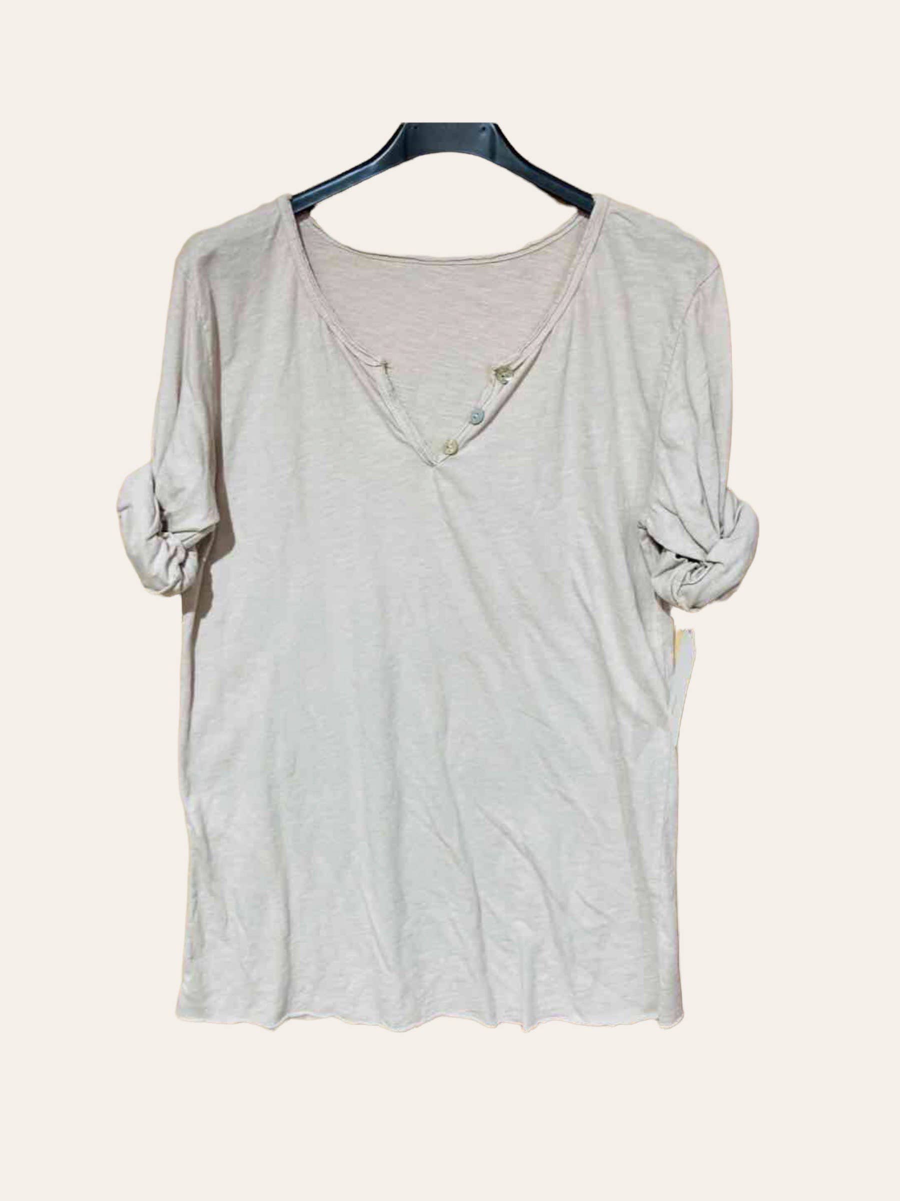 Moonsun - Wholesale T-Shirt - Women's - Plain long sleeve cotton T-shirt with Tunisian collar #303814