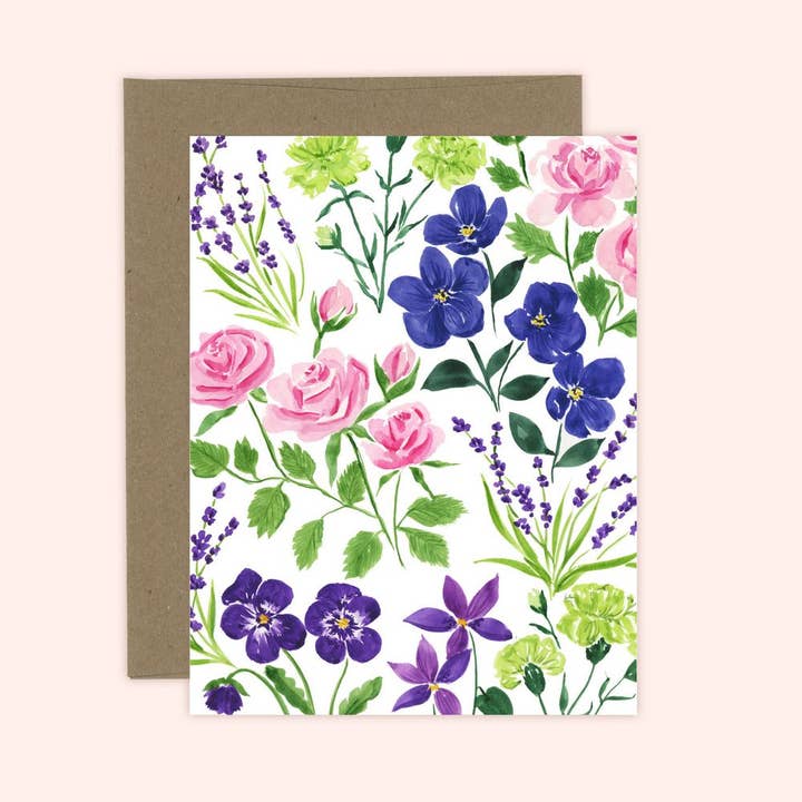 Pansies and Roses Everyday Card | Any Occasion for wholesale by Almeida Illustrations