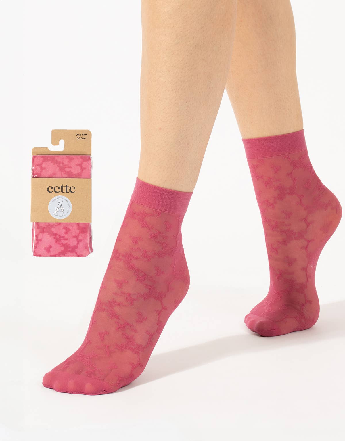 Cette - Wholesale Sokken - Dames - Pop sokken | transparante enkelsokken voor dames met bloemenpatroon5