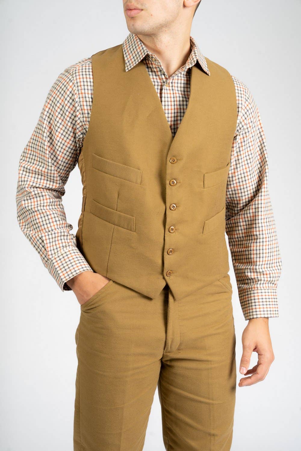 Carabou - Wholesale Suit Vest - Men's - Moleskin Waistcoat4