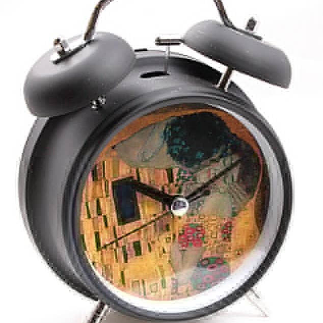 Museum Wholesale Inc - Wholesale Desk Clock - Klimt The Kiss Yellow Romance Desk Alarm Clock