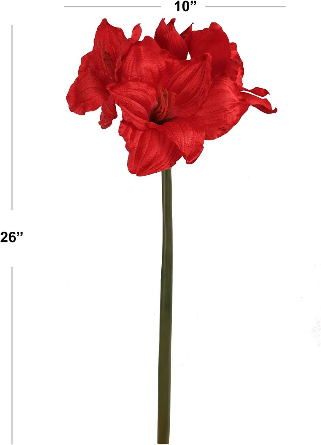 Larksilk - Vente Fleurs artificielles - Amaryllis de 28" avec 3 fleurs, 1 bourgeon - Fleur artificielle rouge1