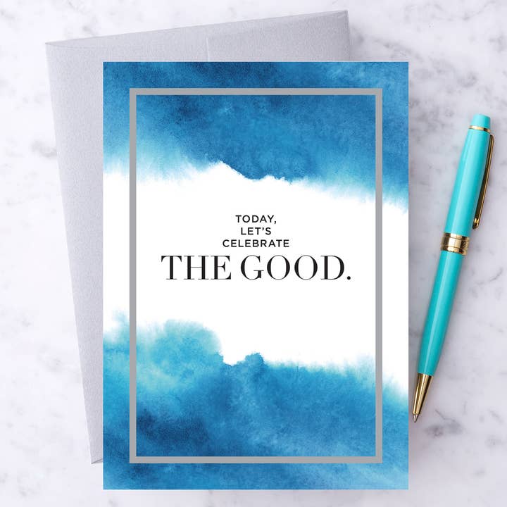 SP01 - “Today Let's Celebrate The Good" Greeting Card for wholesale by Design With Heart