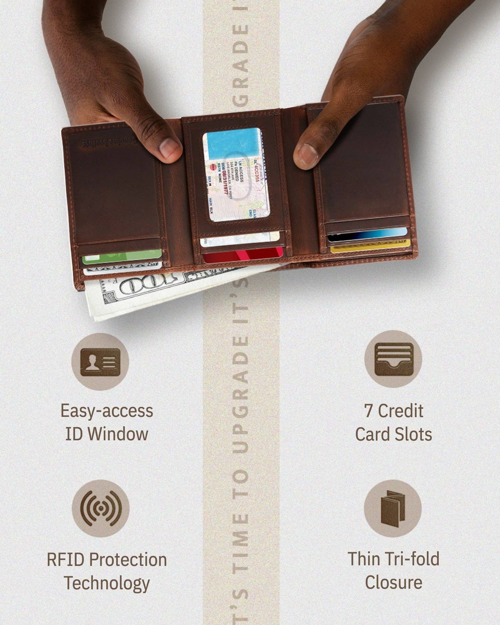 Access Denied Accessories - Wholesale Wallet - Men's - Trifold Wallets for Men Slim RFID Blocking Wallet Gifts Man17