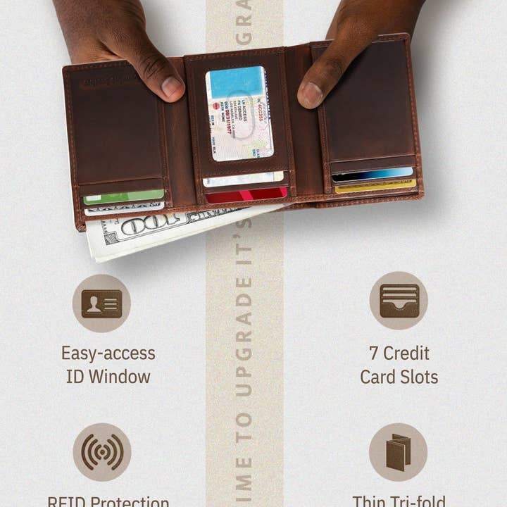 Access Denied Accessories - Wholesale Wallet - Men's - Trifold Wallets for Men Slim RFID Blocking Wallet Gifts Man17