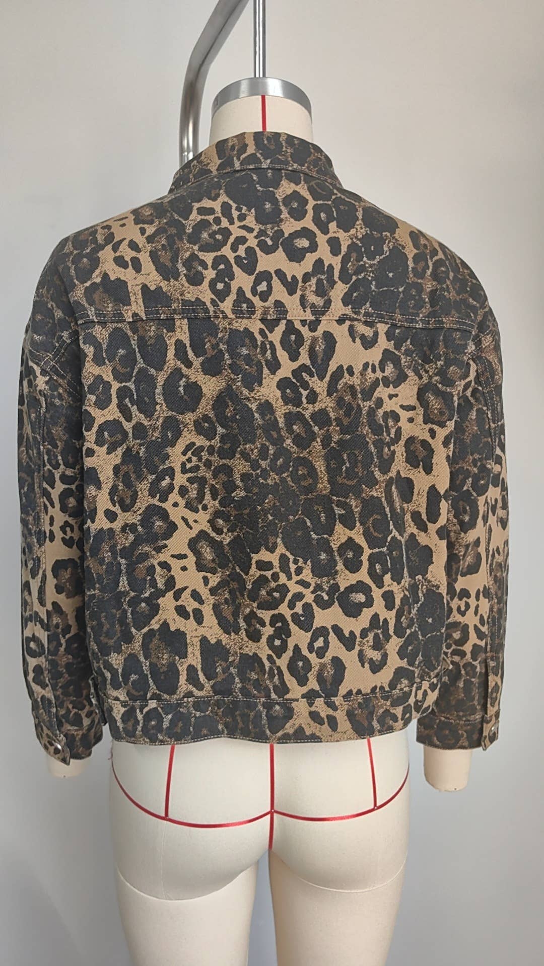 Lily Clothing - Wholesale Denim Jacket - Women's - WASHED FASHION LEOPARD PRINT DENIM JACKET13